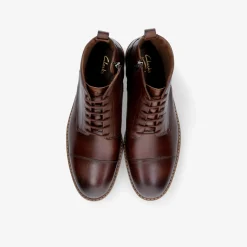 Clarks ​ Aldwin Cap Mid Tan Lea Herren Schnürer-Herren Business Schuhe | Halbschuhe