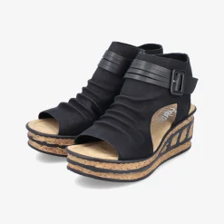 rieker Damen Plateausandalen-Damen Sandalen
