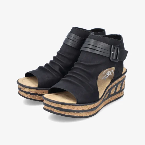 rieker Damen Plateausandalen-Damen Sandalen
