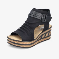 rieker Damen Plateausandalen-Damen Sandalen