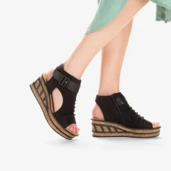 rieker Damen Plateausandalen-Damen Sandalen