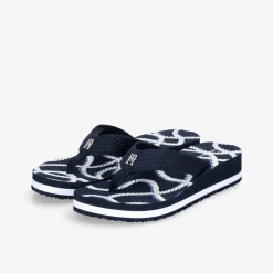 TOMMY HILFIGER Rope M Wedge Damen Zehentrenner-Damen Sandalen